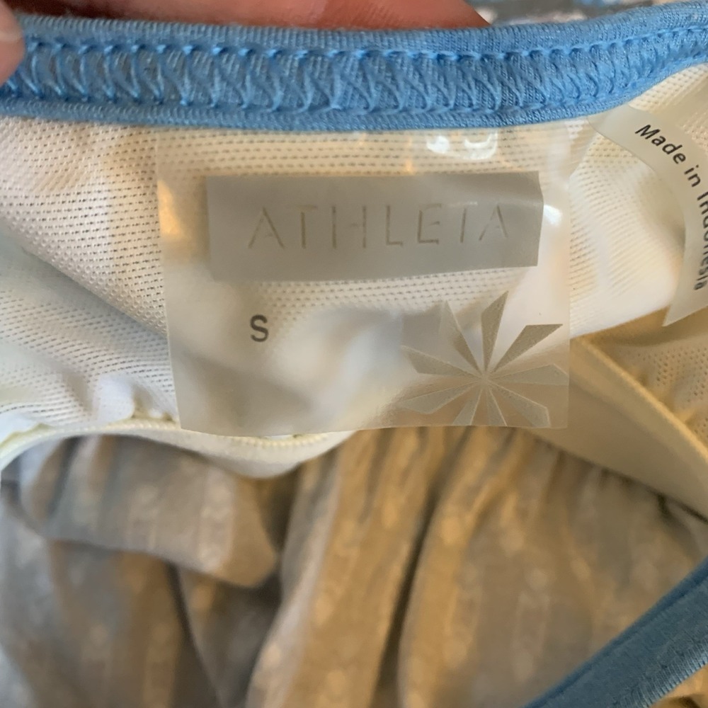 Athleta Bolinas Cami Tunic Womens Small Blue Paisley Athleisure 306011 - Picture 3 of 7